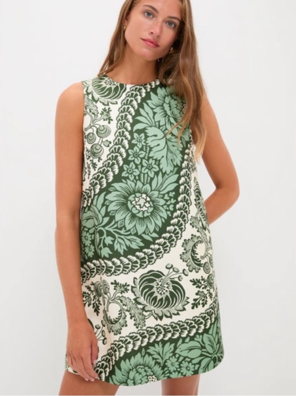 NWT! Tuckernuck Green Floral Sleeveless Shift Dress Sz XS $228